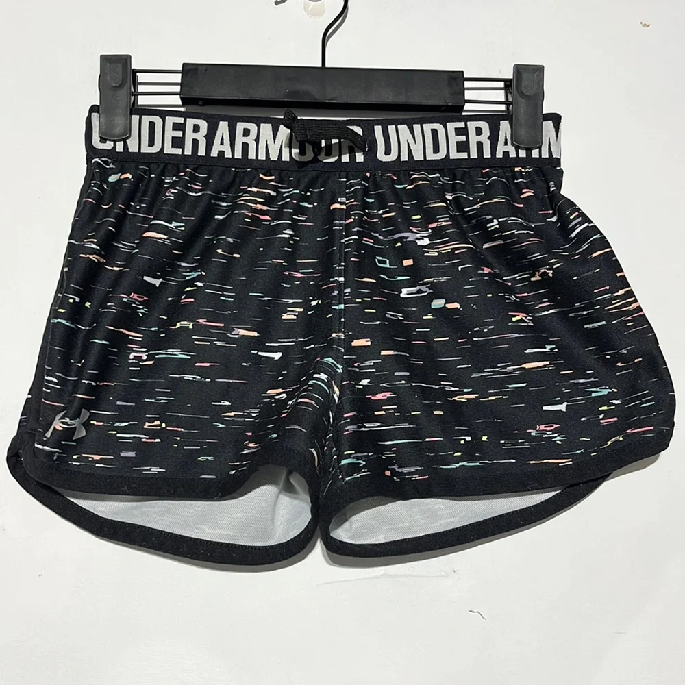 Under Armour Girl’s Play Up Multicolor Printed Shorts Size Youth Medium